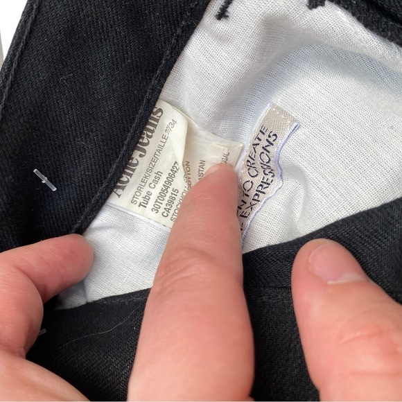 BNWT Vintage 90s Acne Studios Tube Cash Jeans Black Size 27 - Picture 11 of 16